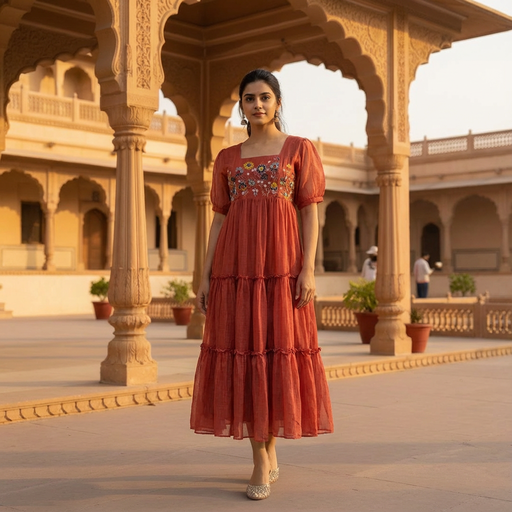 Classic Kota Cotton Dress