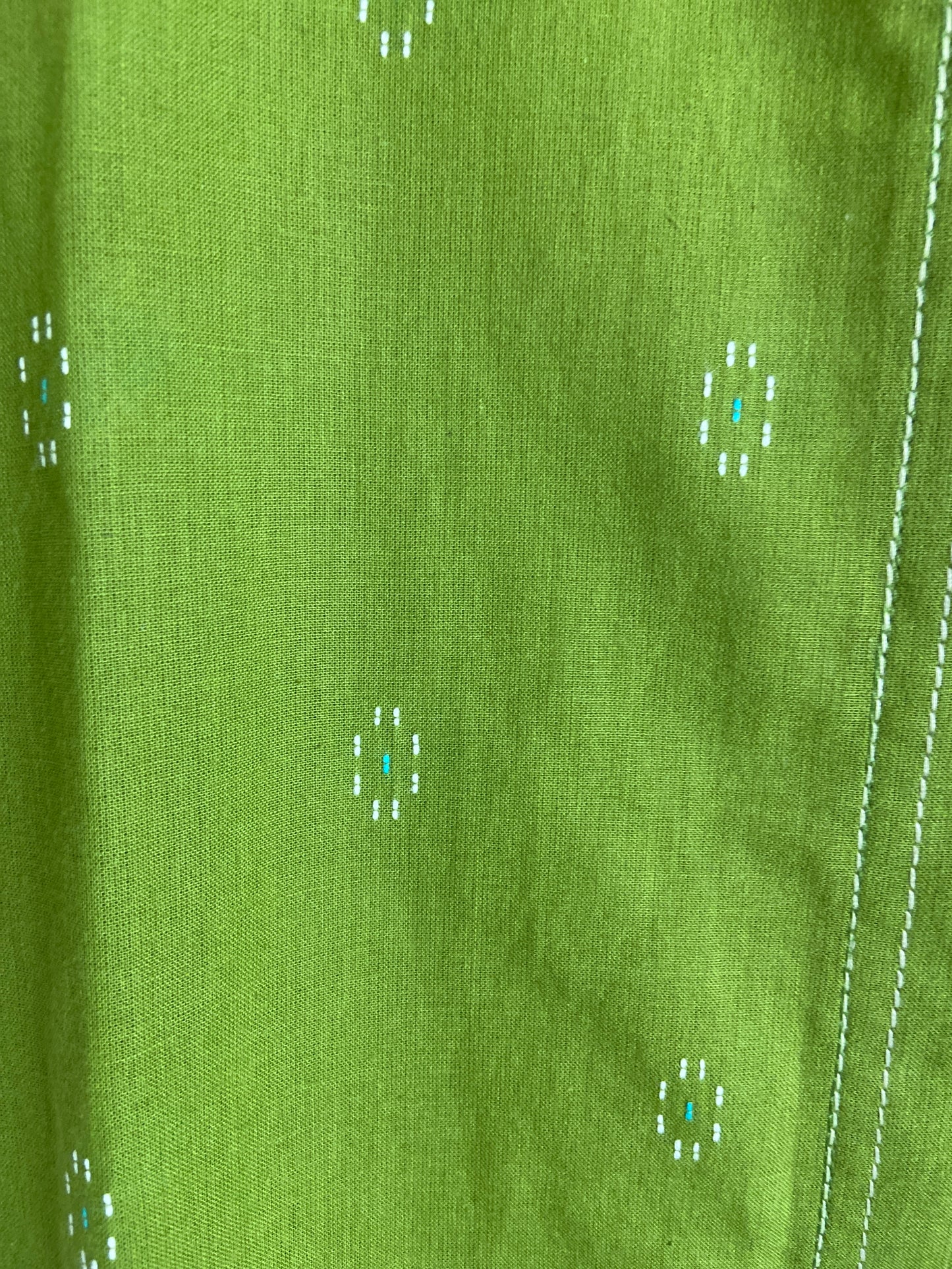 Green Embroided Jamdani Cotton Dress