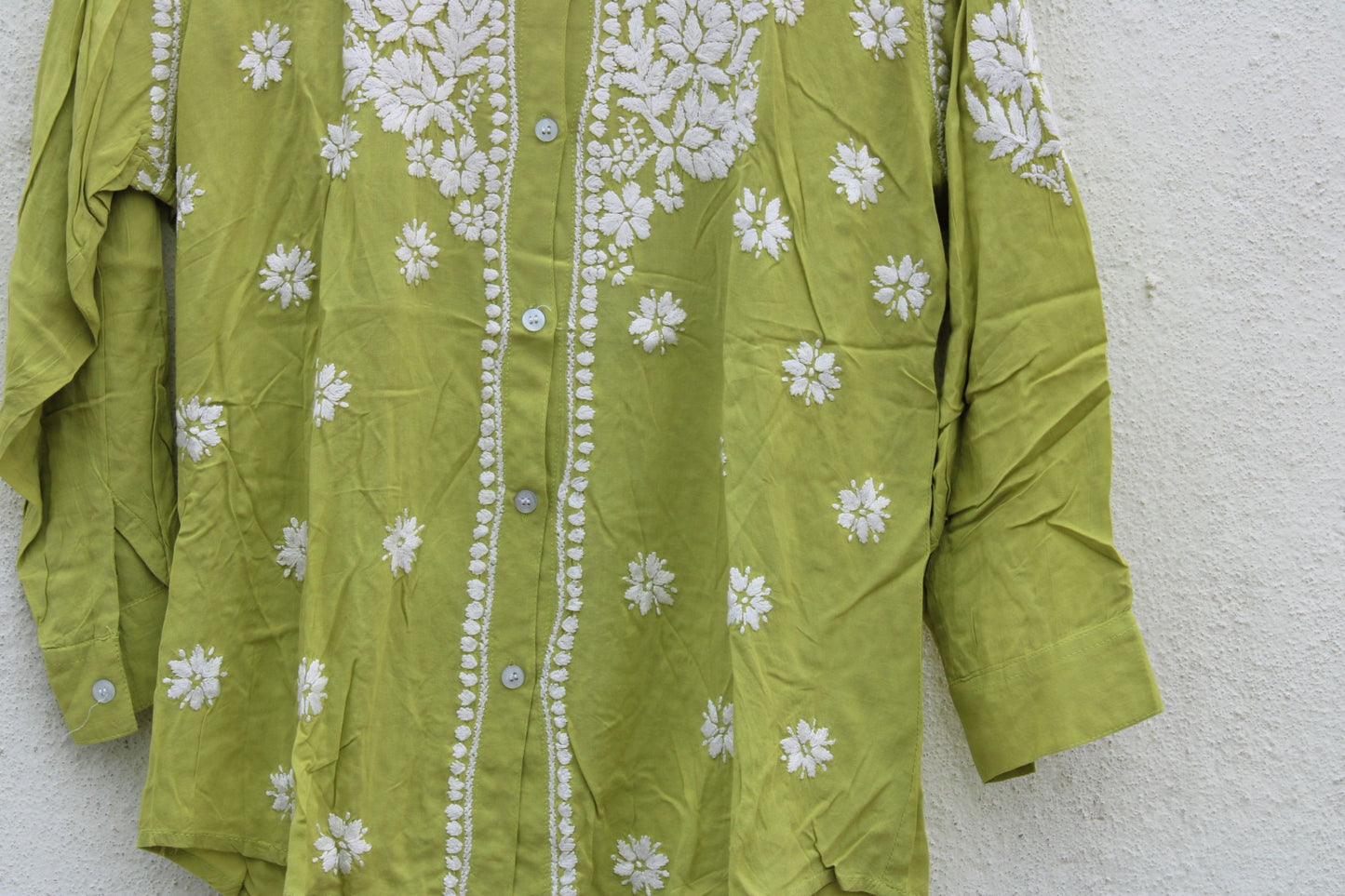 Mint Green Chikankari short kurti