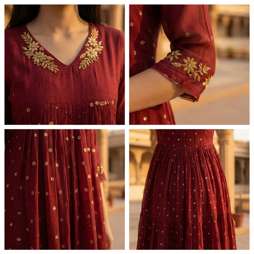 Maroon Ethnic Dress
