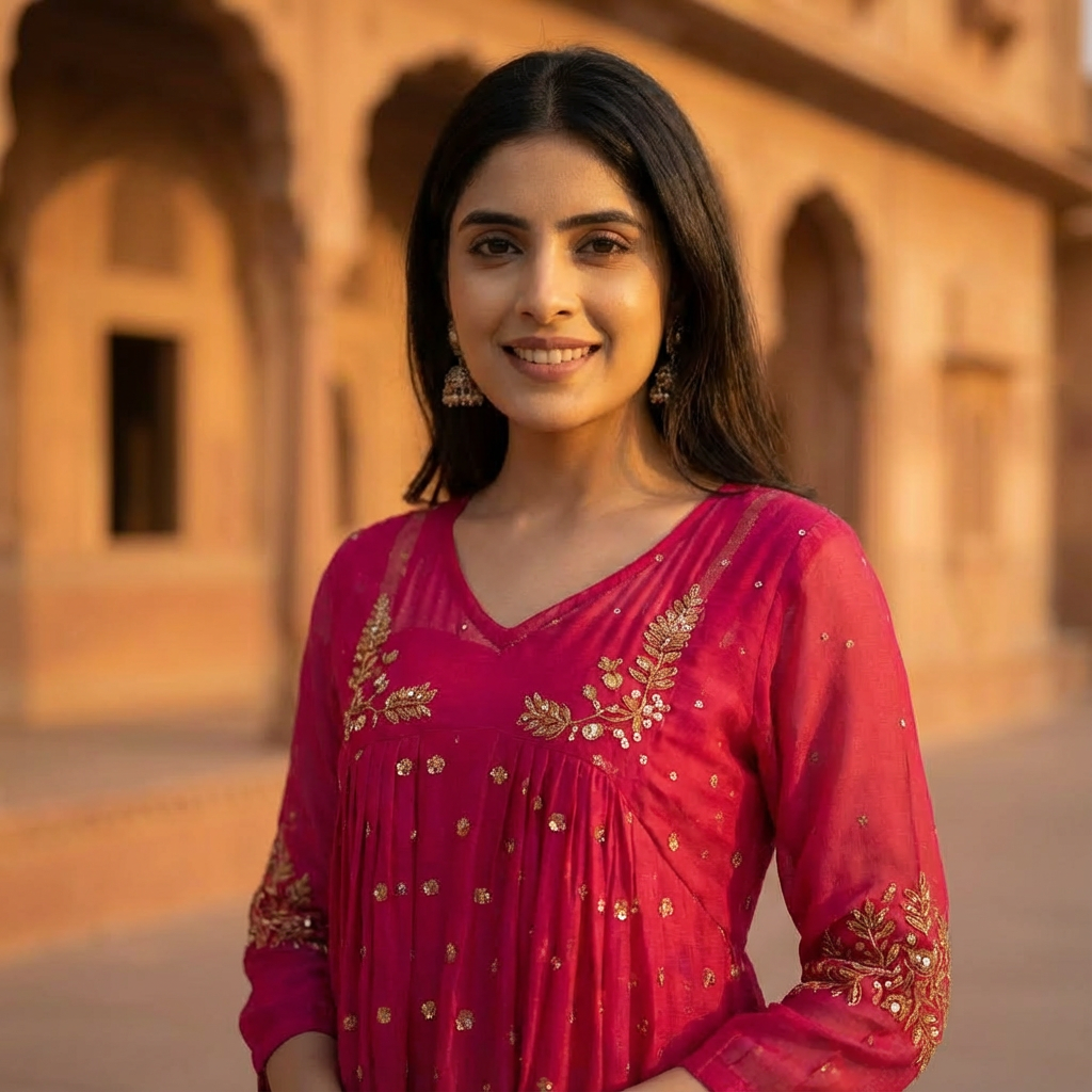 Raspberry Pink Georgette Dress