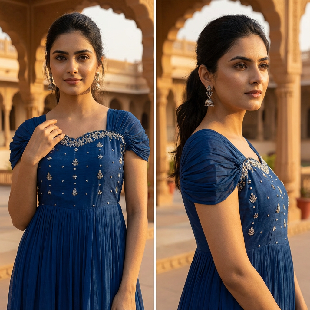 Chiffon Chinnon Ethnic Dress