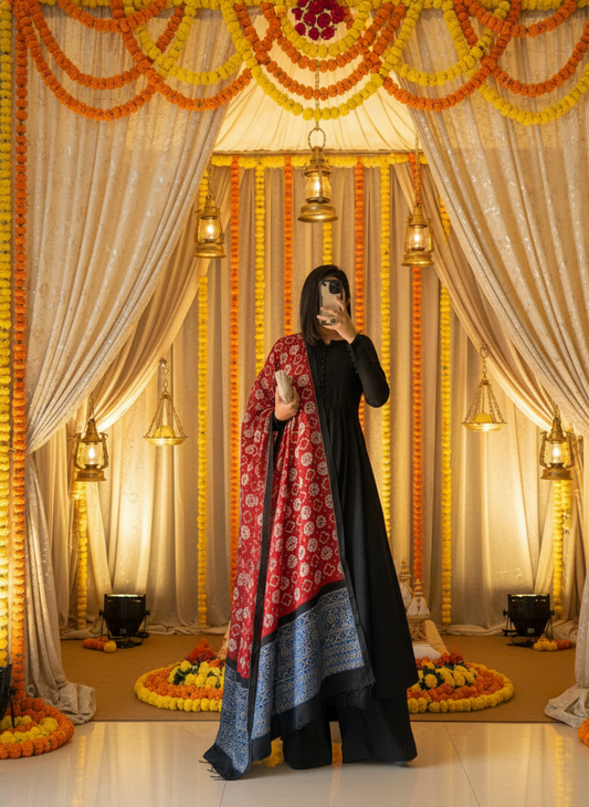 Shibori Modal Silk Dupatta