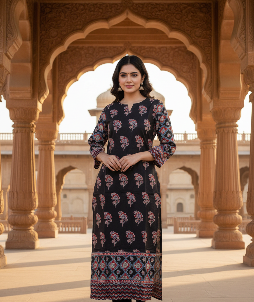 BB Hand Block Cotton Kurta