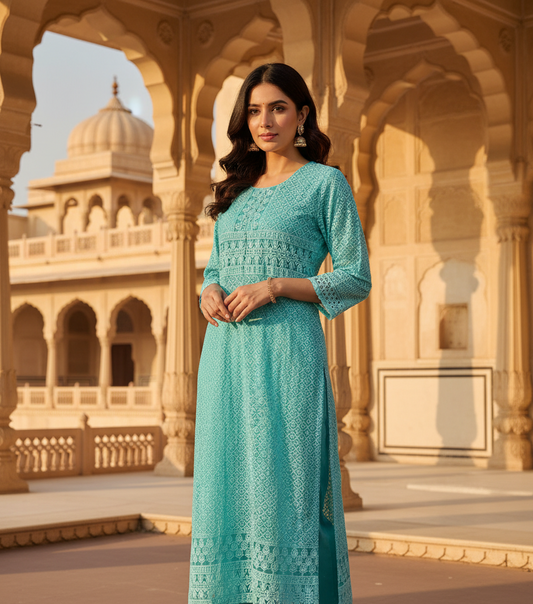 Blue Hakoba Cotton Kurta