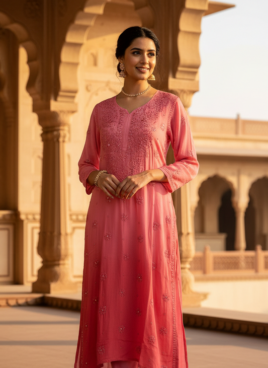 3d Georgette Chikankari Suit