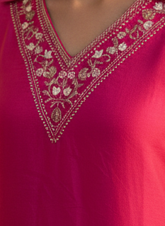 Hot Pink Dola Silk 3-piece Suit