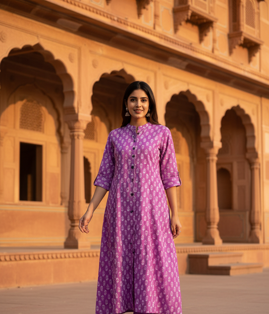 PP Hand Block Cotton Kurta
