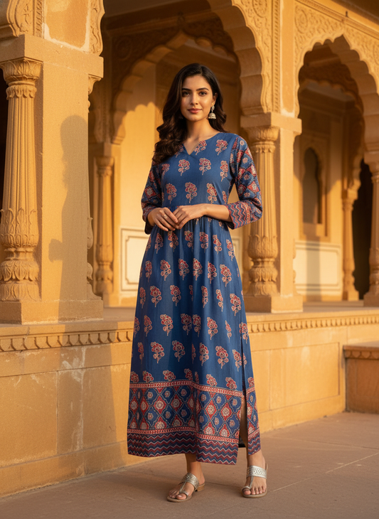 BR Hand Block Cotton Kurta