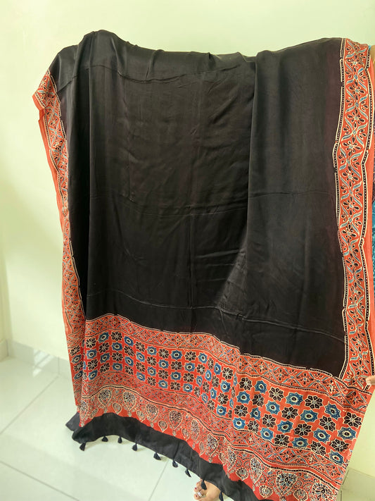 Black Border Modal Silk Dupatta