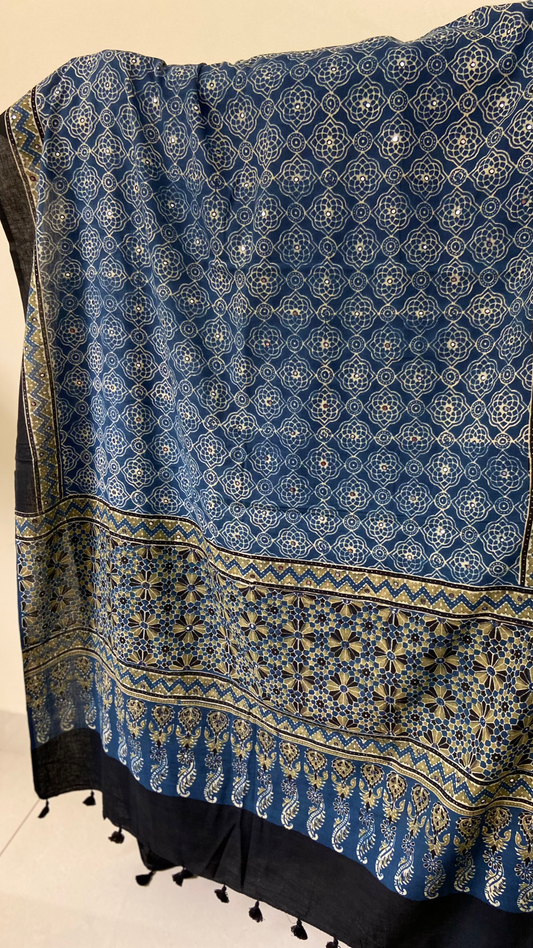 Blue Tikki Cotton Dupatta
