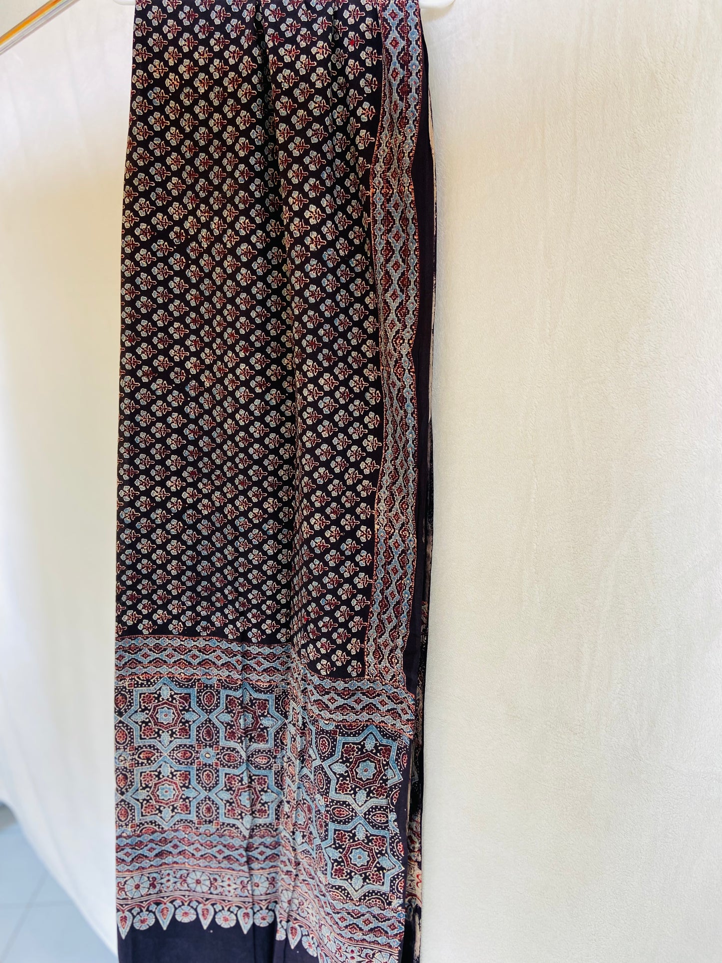 Black Handblock Cotton Dupatta