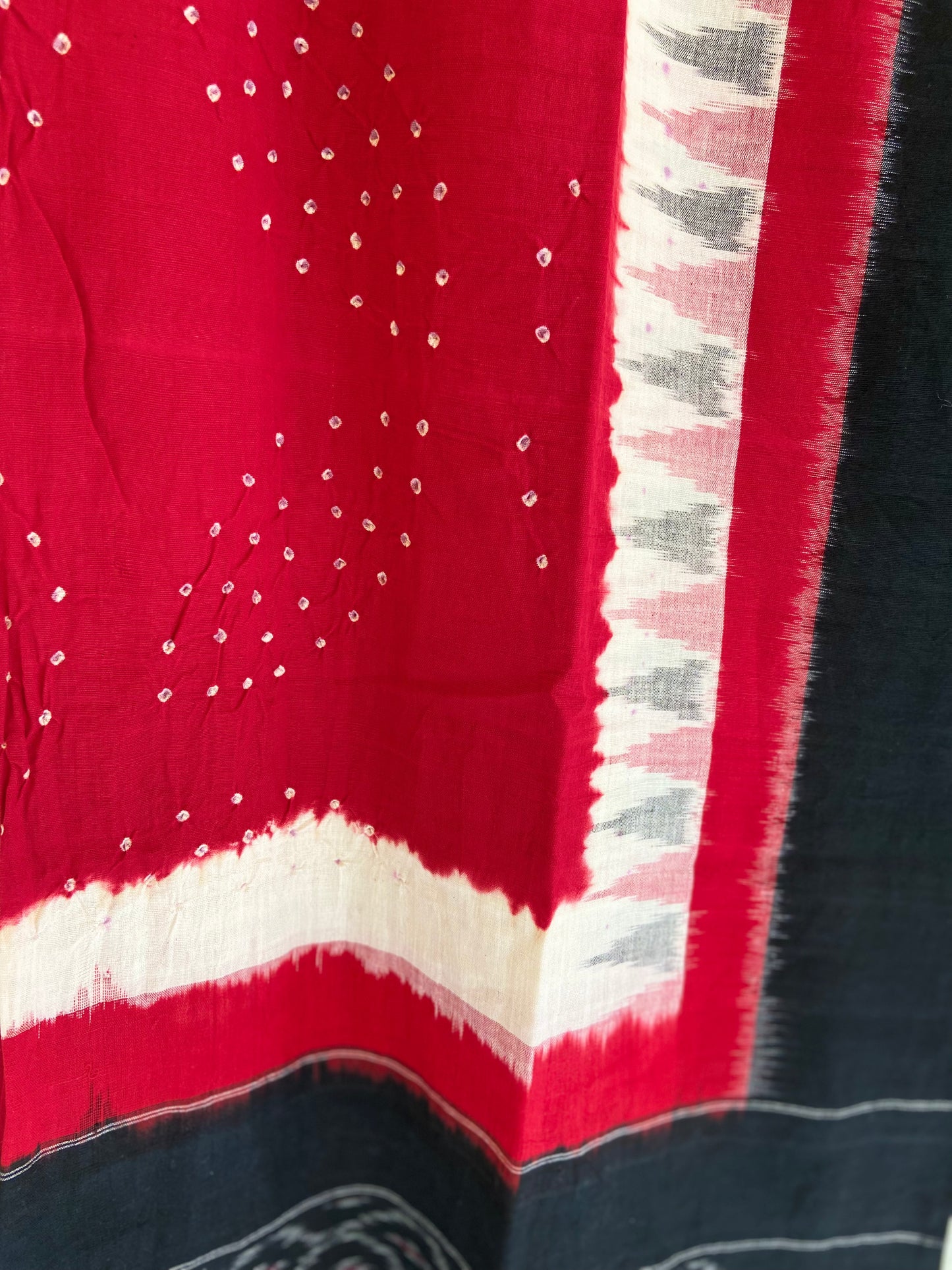 Ikkat Red Cotton Dupatta