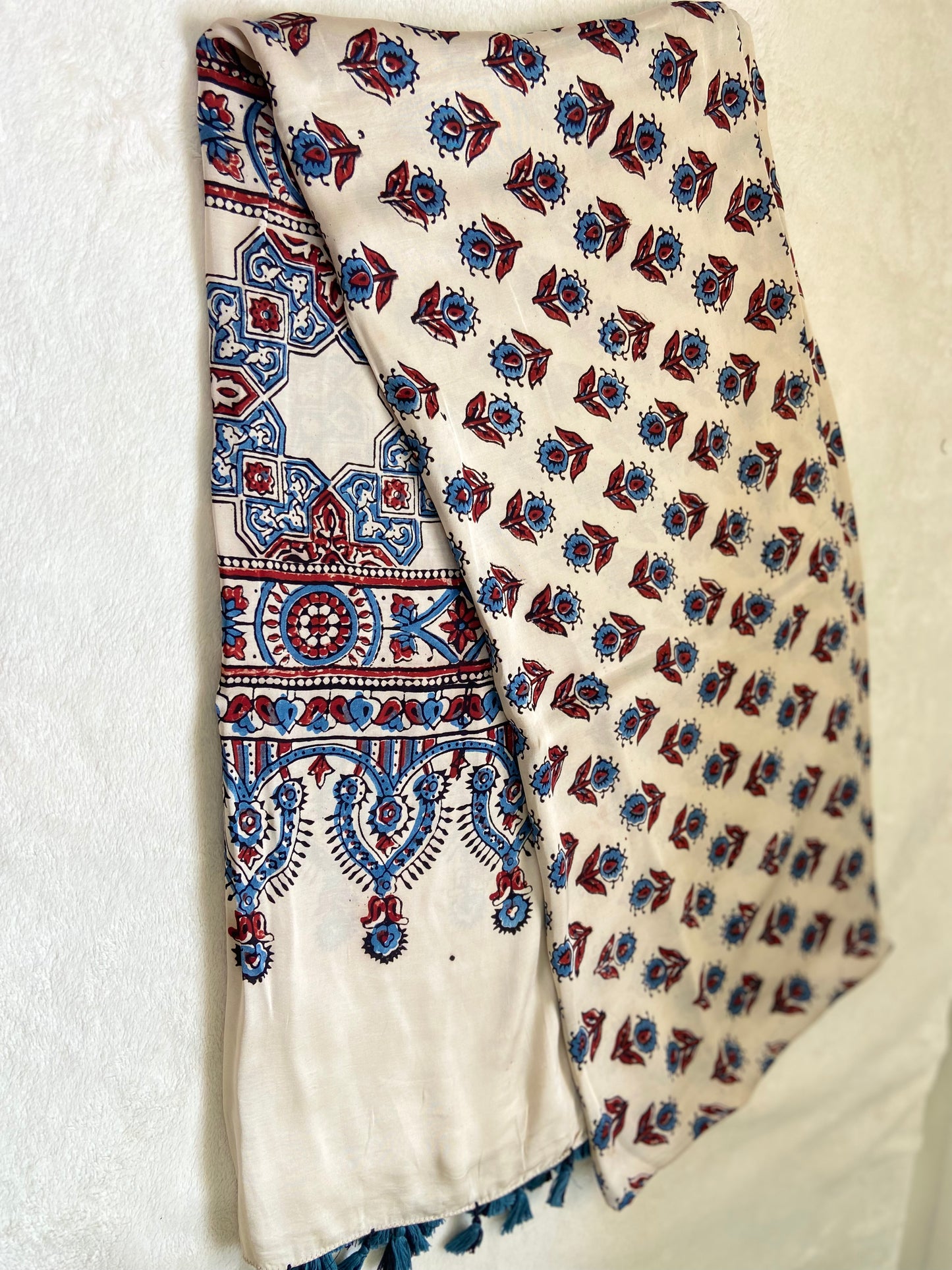White Modal Silk Dupatta