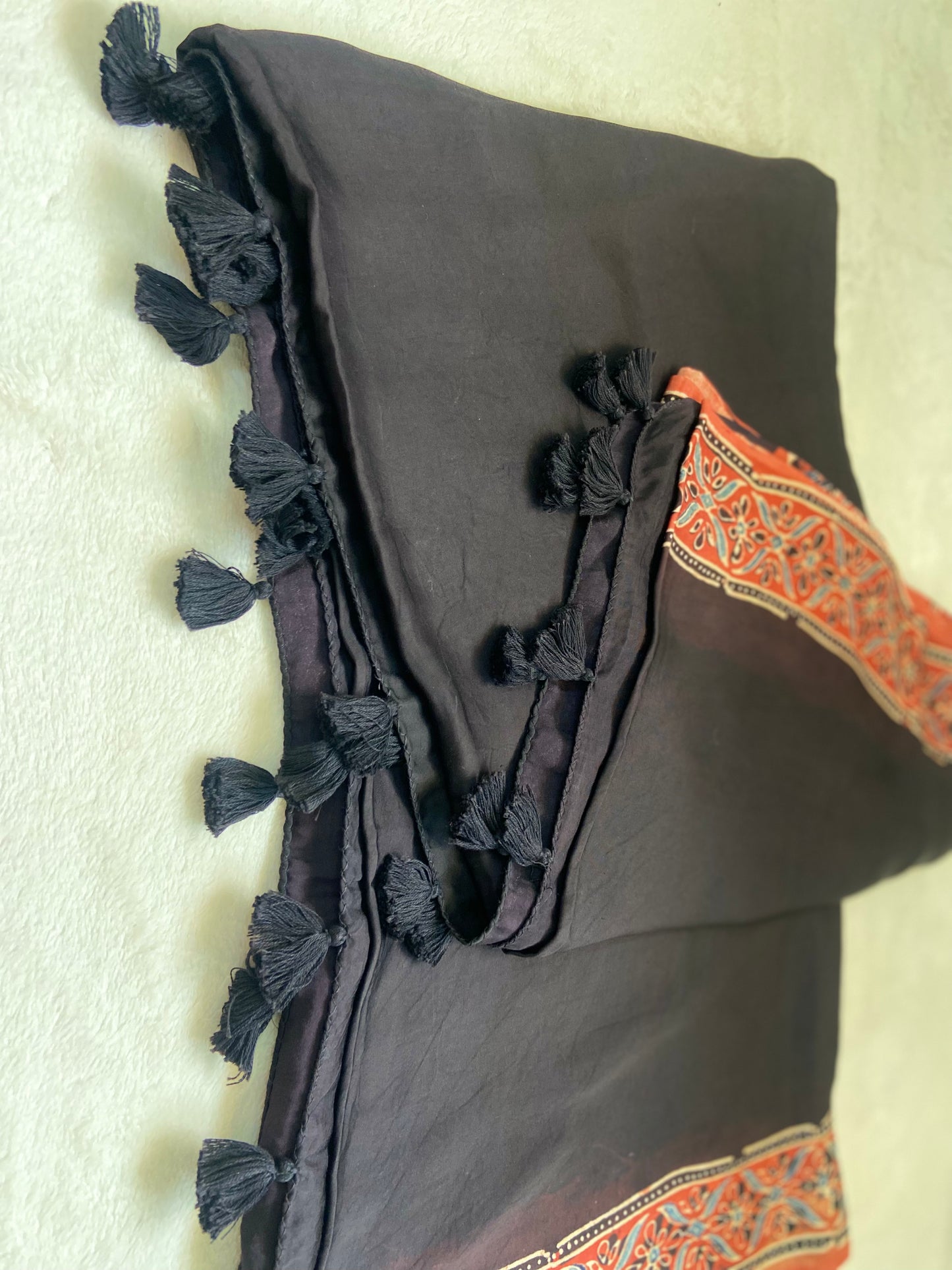 Black Border Modal Silk Dupatta