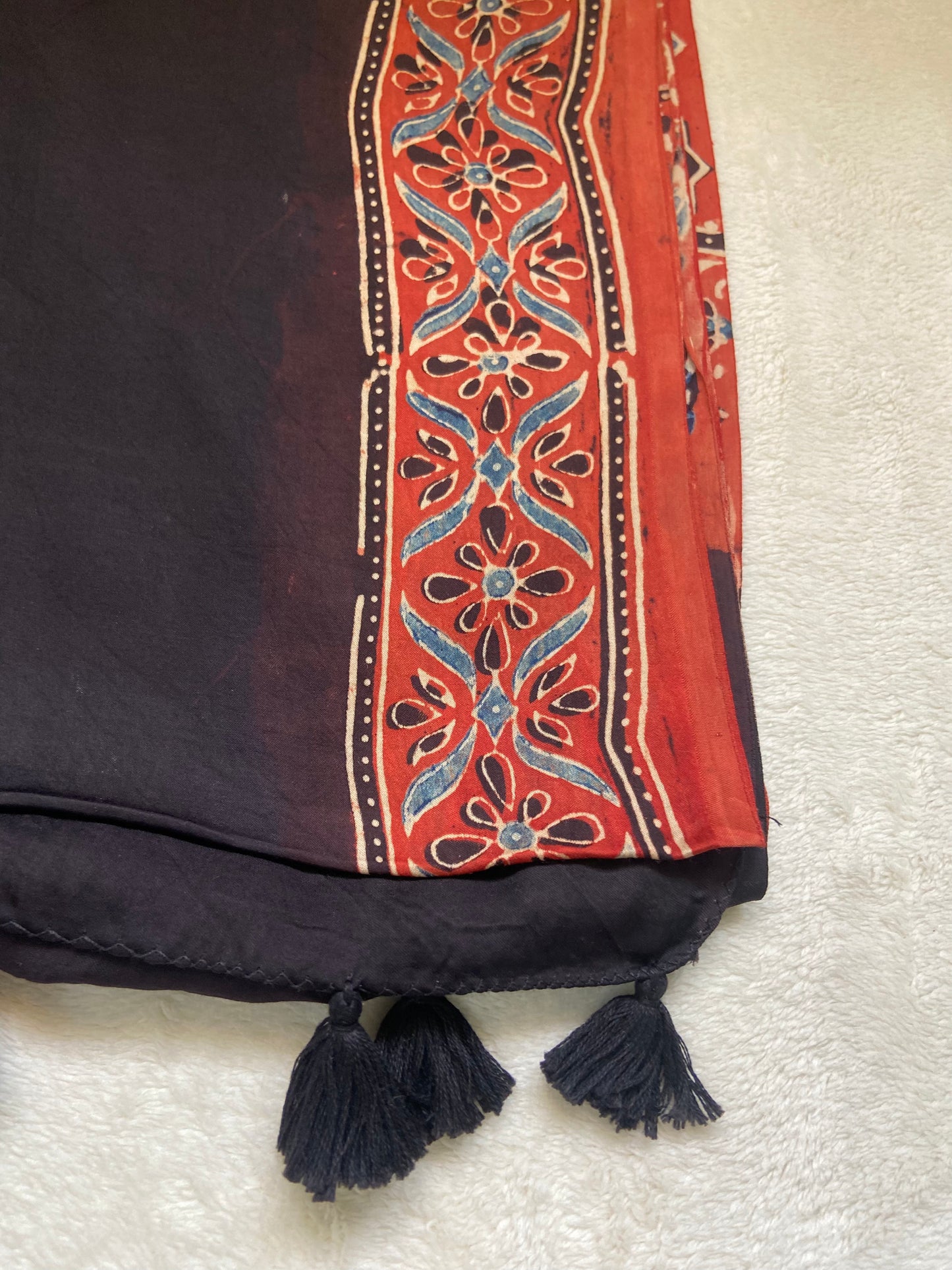 Black Border Modal Silk Dupatta