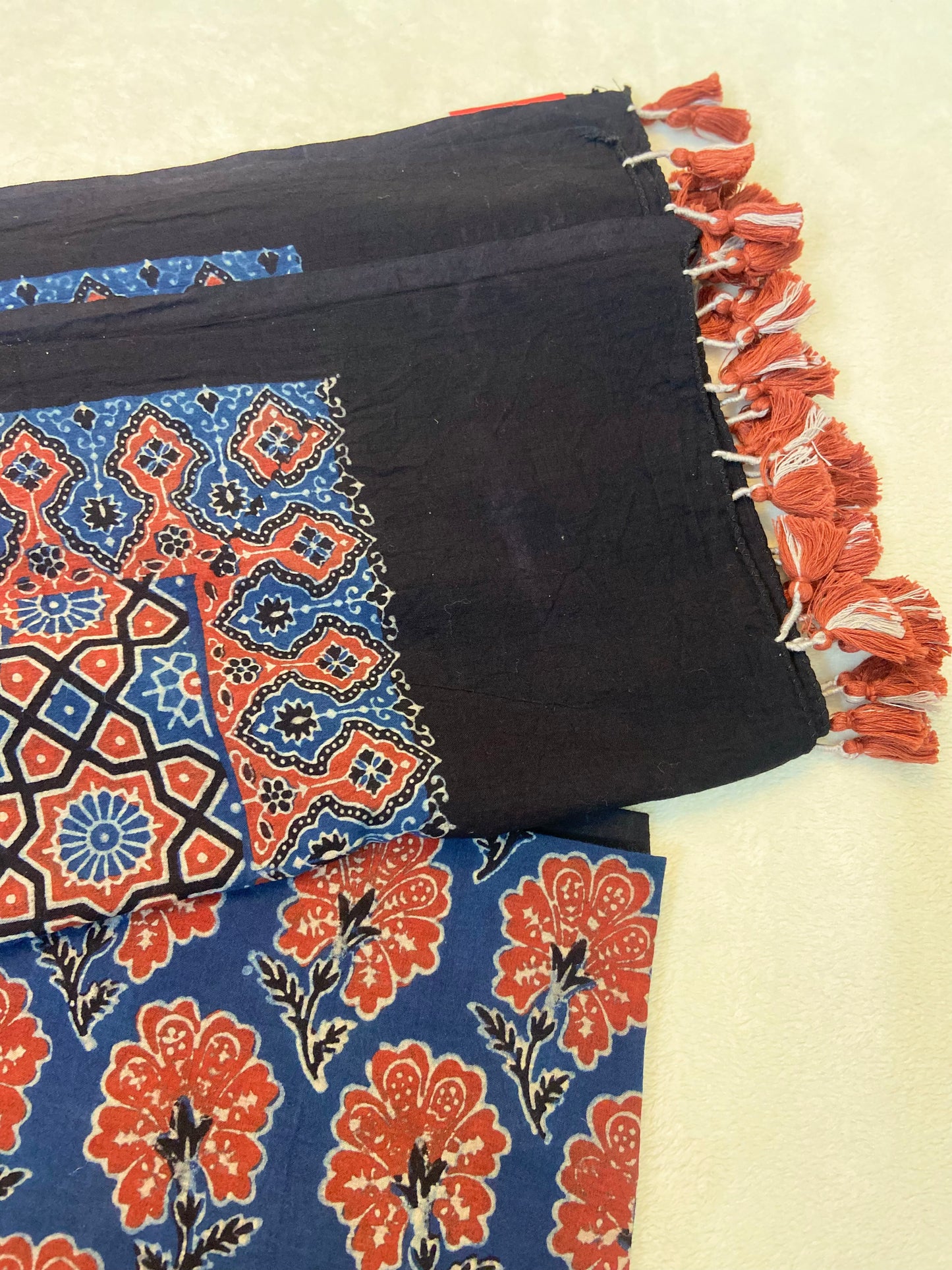 Blue red Cotton Dupatta