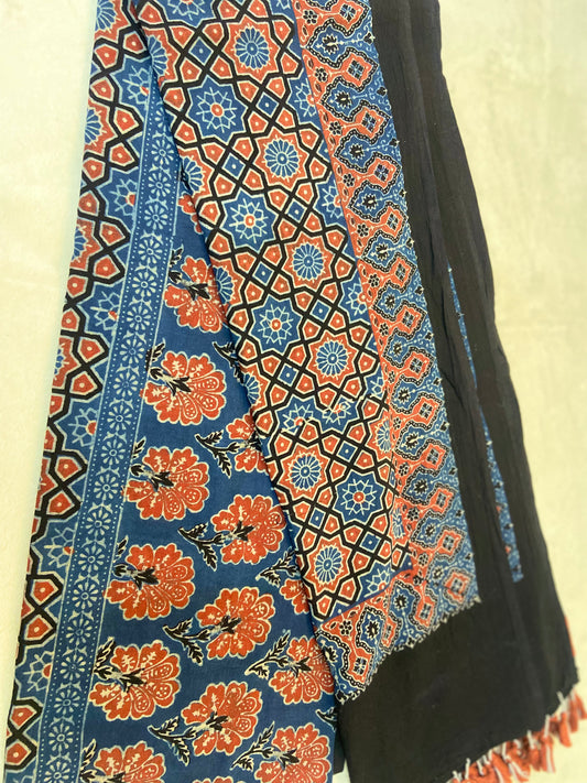 Blue red Cotton Dupatta