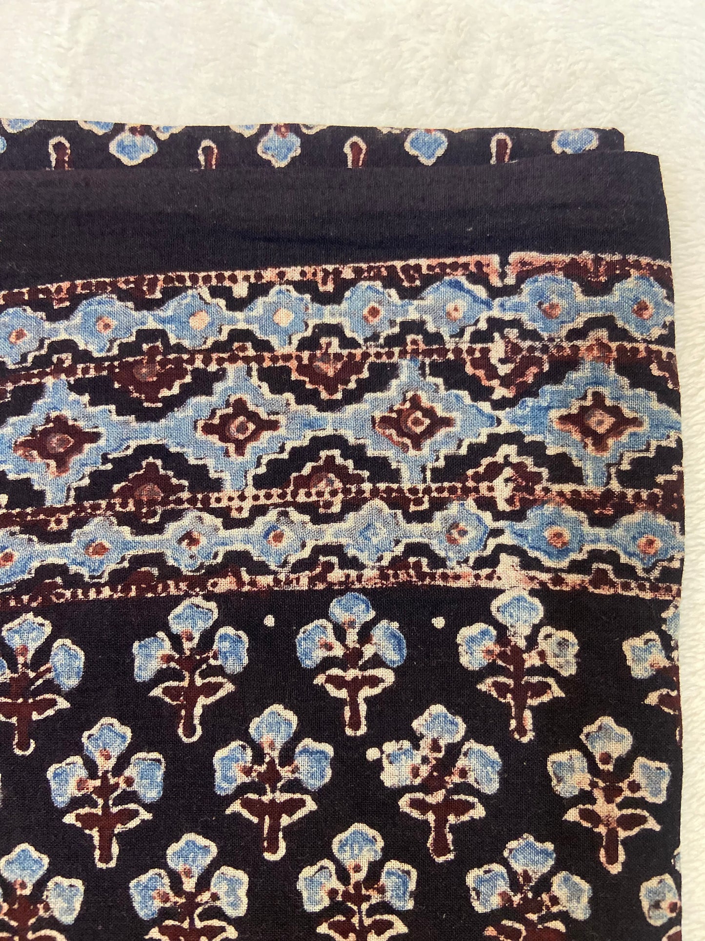 Black Handblock Cotton Dupatta