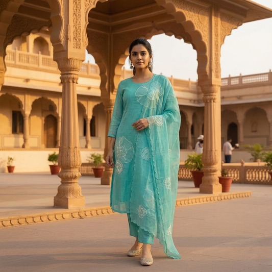 Aqua Blue Kurta Set