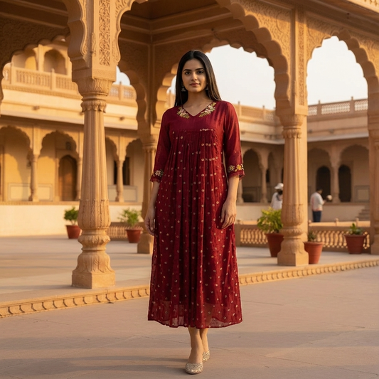 Maroon Dress