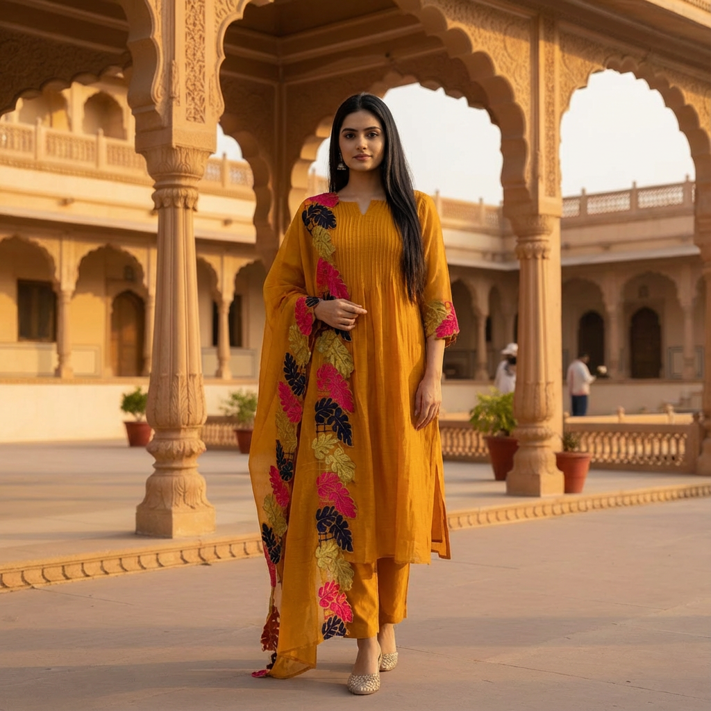 Chanderi Silk Suit Set